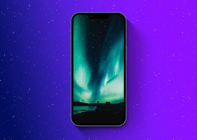 Aurora borealis galaxy hình nền iPhone black