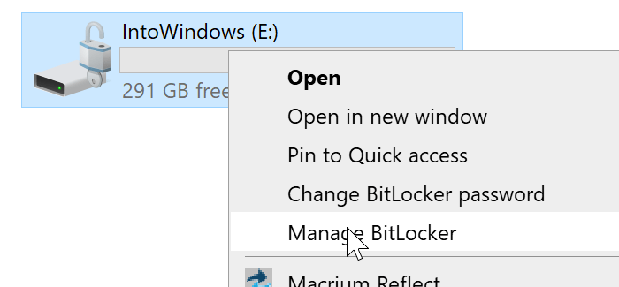 Tắt BitLocker