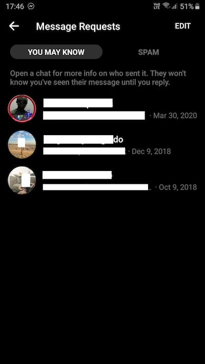 Yêu cầu tin nhắn Facebook Messenger