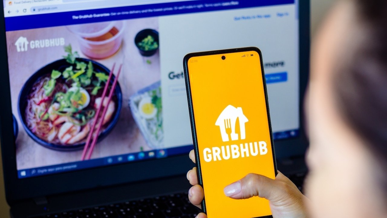 logo grubhub trên điện thoại thông minh