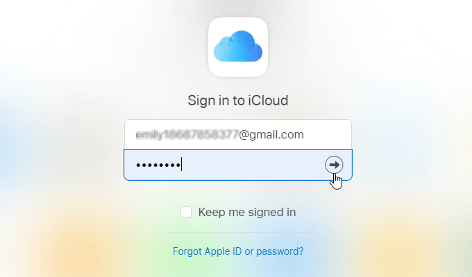 Đăng nhập vào iCloud