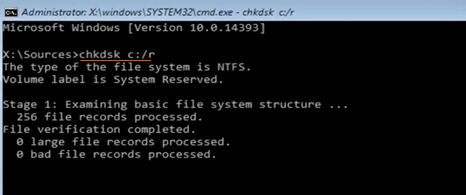 Chạy chkdsk