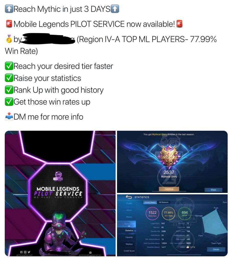 Tài khoản Mobile Legends bị hack