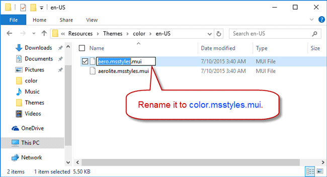 Đổi tên nó thành color.msstyles.mui.