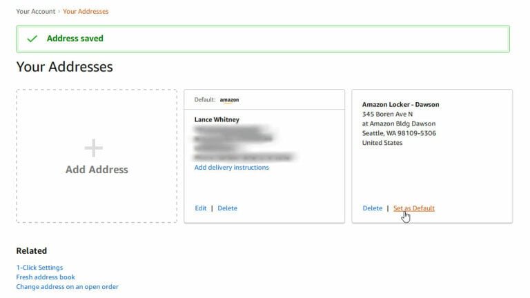 Quản lý địa chỉ Amazon