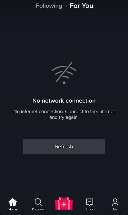 Không có lỗi kết nối mạng trên TikTok